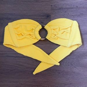 Montce swim top - yellow rib